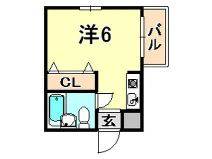 ハイライフ祇園(ワンルーム/3階)の間取り写真