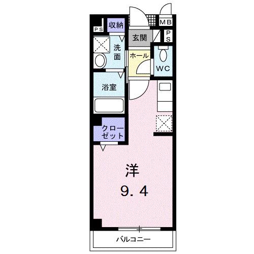 ＪＲ紀勢本線 黒江駅 徒歩1分 2階建 築24年(ワンルーム/2階)の間取り写真