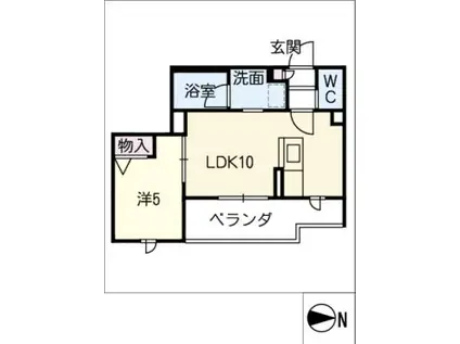 KSQUARE(1LDK/3階)の間取り写真