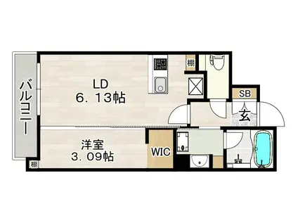 C CHARMANT HAKATA(1LDK/10階)の間取り写真
