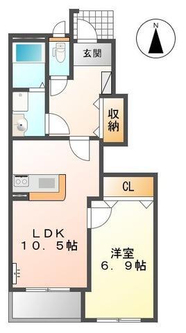 ヒバリーヒルズ(1LDK/1階)の間取り写真