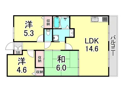 アプリーレ垂水(3LDK/9階)の間取り写真