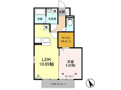 ヴィラソレイユ(1LDK/1階)の間取り写真