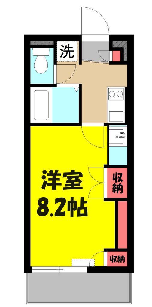 シャンブル(1K/2階)の間取り写真