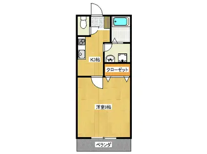 ANNSハウスI(1K/1階)の間取り写真