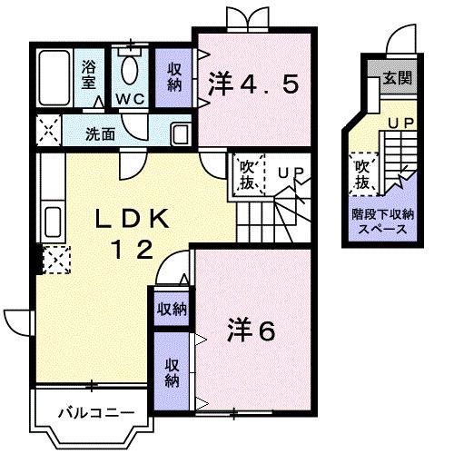セトルフェア(2LDK/2階)の間取り写真