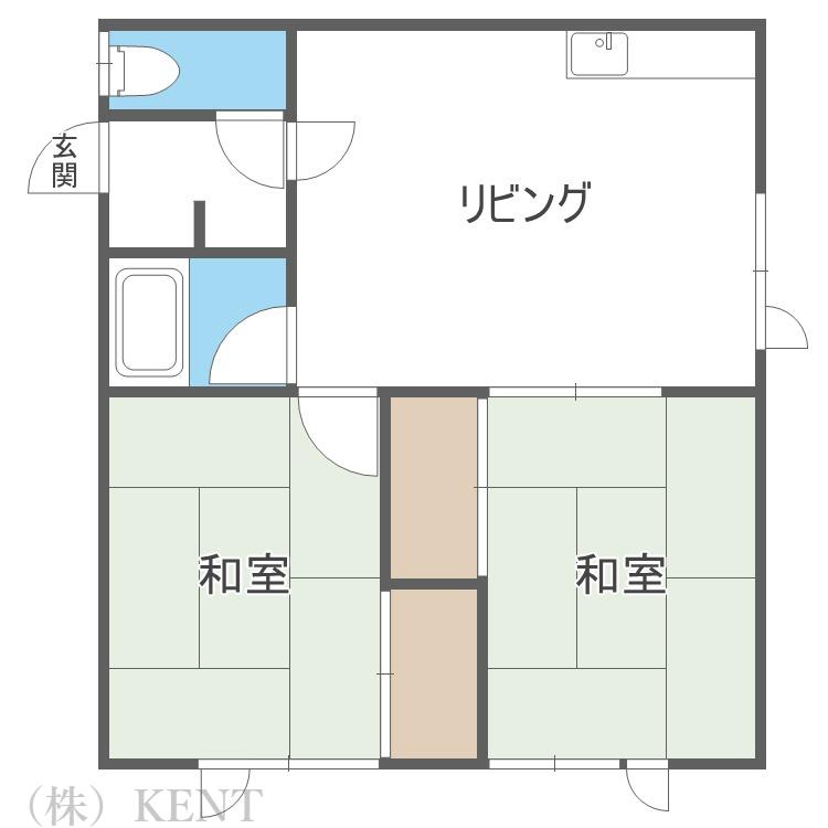 ハウス109(2LDK/2階)の間取り写真