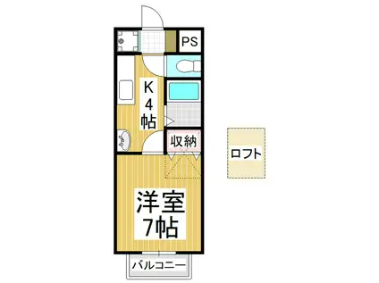 コーポあるば(1K/3階)の間取り写真