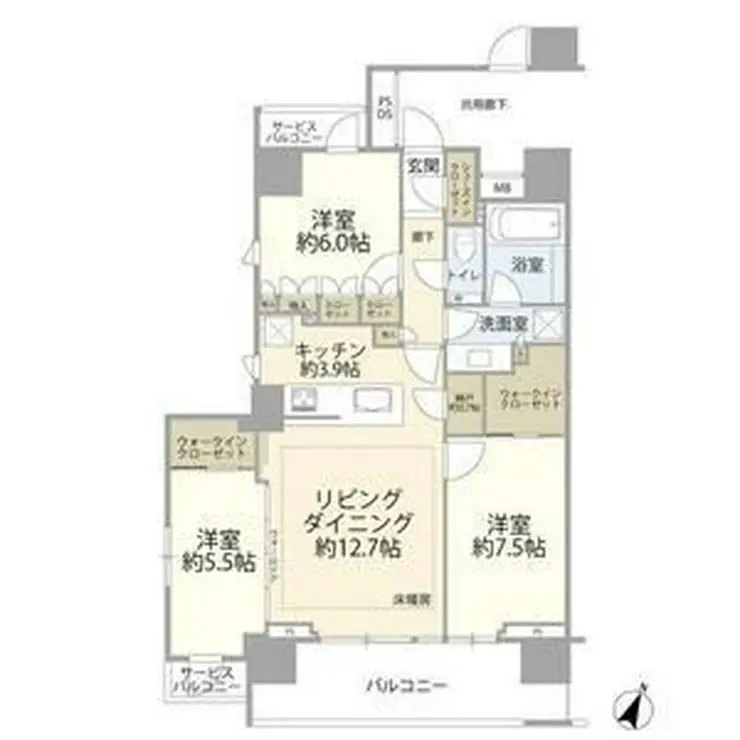 クレヴィア新宿若松町 6階階 間取り