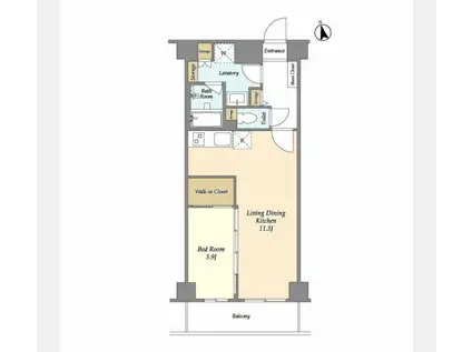 ジニア新宿中落合(1LDK/1階)の間取り写真