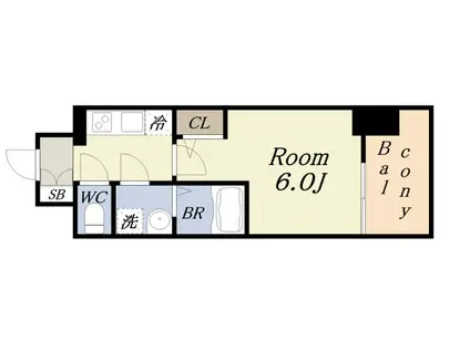 ファーストフィオーレグランフォート(1K/7階)の間取り写真