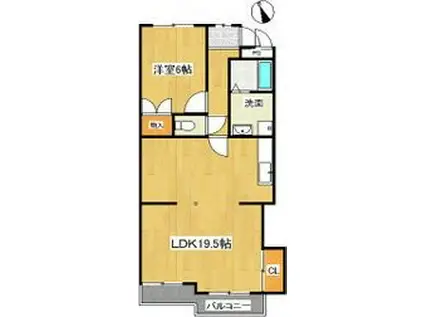 マリンハイツ(1LDK/3階)の間取り写真