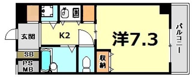 ブルームライフ兵庫(1K/3階)の間取り写真