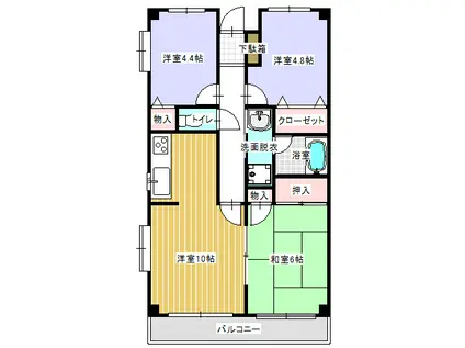 グランパガーデン(3LDK/1階)の間取り写真