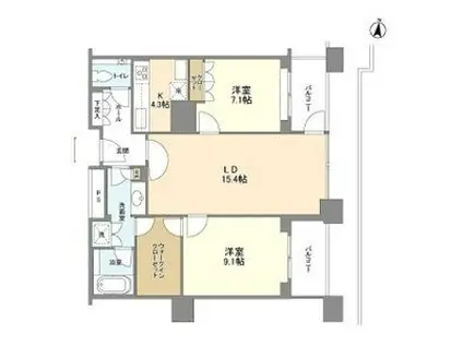 グランフロント大阪オーナーズタワー(2LDK/15階)の間取り写真