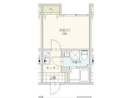 アーバンブルー高砂(1K/1階)の間取り写真