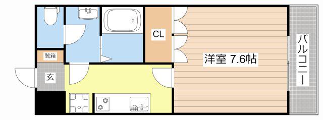 アビエスI(1K/2階)の間取り写真