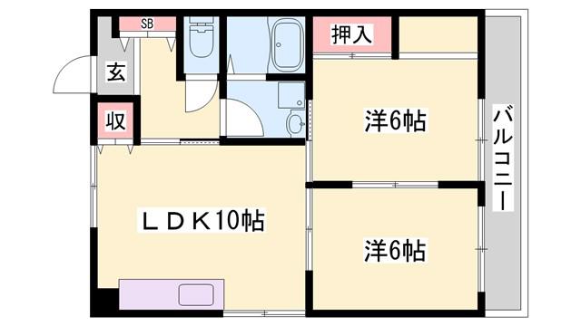 サンヴェール21(2LDK/4階)の間取り写真