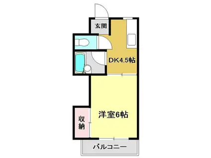 ハイツ森本(1DK/3階)の間取り写真