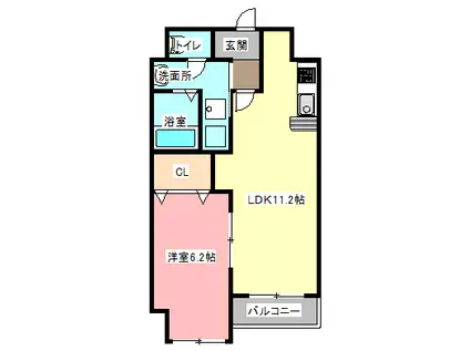 LAUREL COURT 常盤(1LDK/10階)の間取り写真