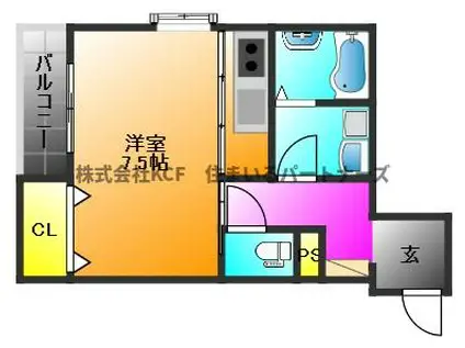 RIOND-MIリオンドーミイ(1K/1階)の間取り写真