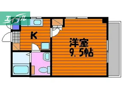 サニーフラッツ(1K/3階)の間取り写真