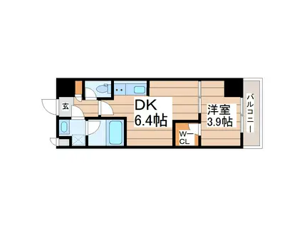 ガーデンロッジIV(1DK/5階)の間取り写真