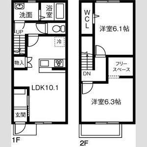 MAISONETTE LAND 神守 A(2LDK/1階)の間取り写真