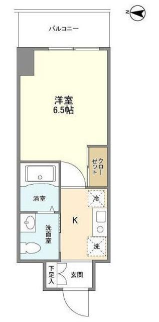 アクシーズグランデ蕨IV(1K/6階)の間取り写真