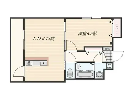 グランデージ祇園之洲(1LDK/7階)の間取り写真