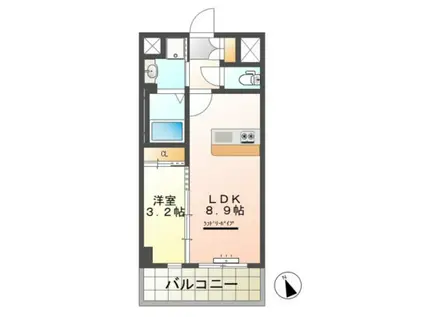 アイ・レジデンシーズ西条(1LDK/5階)の間取り写真