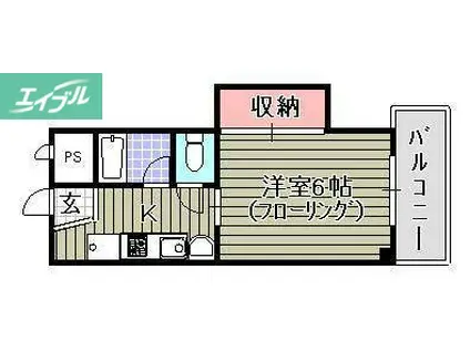 シャインブライト学南(1K/1階)の間取り写真