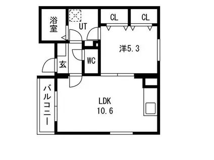 ユーミー矢場町(1LDK/3階)の間取り写真