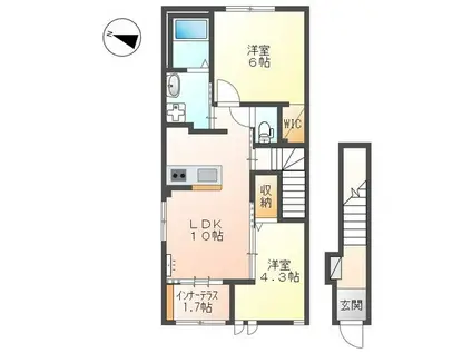 PRIOL CRECIA(2LDK/2階)の間取り写真