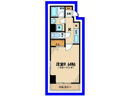 ラ・コンフォルテ府中(1K/2階)の間取り写真