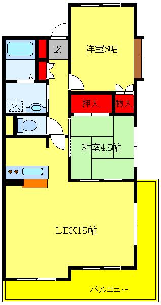 リヴィエールI(2LDK/5階)の間取り写真