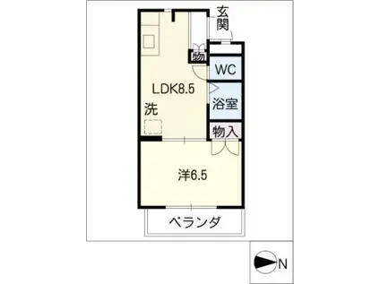 アネックス大幸(1LDK/2階)の間取り写真