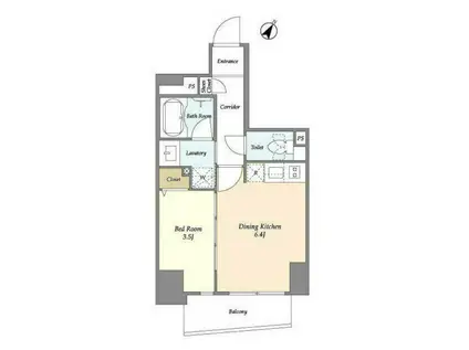 リージア日本橋小伝馬町(1DK/11階)の間取り写真