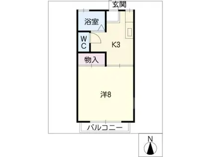 ラフォーレ元町(1K/1階)の間取り写真