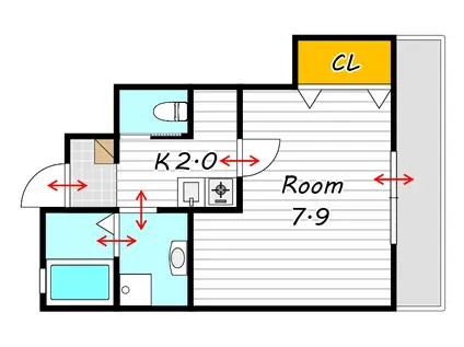 ALICE(1K/1階)の間取り写真