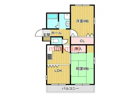 シャインヒル郡家(2LDK/2階)の間取り写真