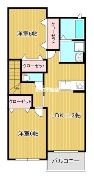 ジェネシスII(2LDK/2階)の間取り写真