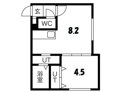 リヴィエールS10(1LDK/4階)の間取り写真