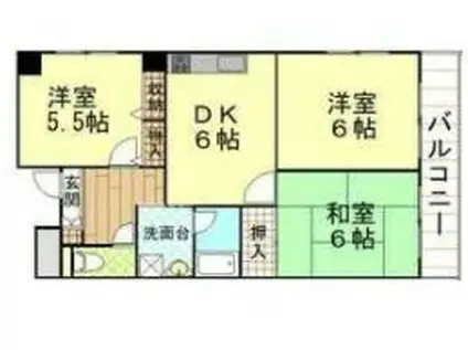 パストラーレ久米田(3DK/6階)の間取り写真