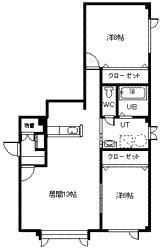 ファクト(2LDK/3階)の間取り写真