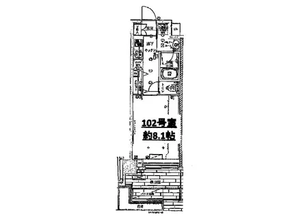 クレイシア神楽坂(1K/1階)の間取り写真