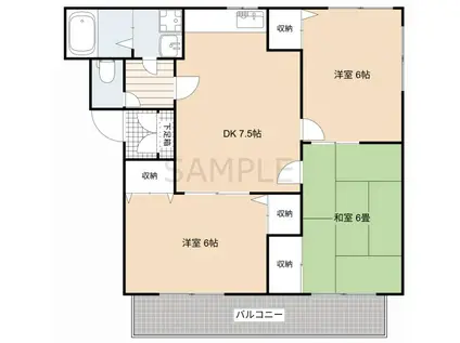 エクセレンス山方I(3DK/1階)の間取り写真