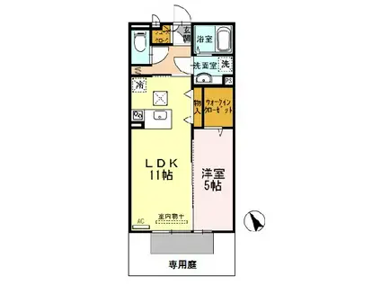 ソフィアルーチェ(1LDK/1階)の間取り写真