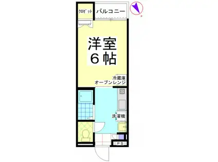 グリーンヒルズ335(1K/3階)の間取り写真