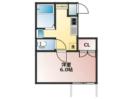 陽だまりのMACCHIATO-INAGE-(1K/1階)の間取り写真